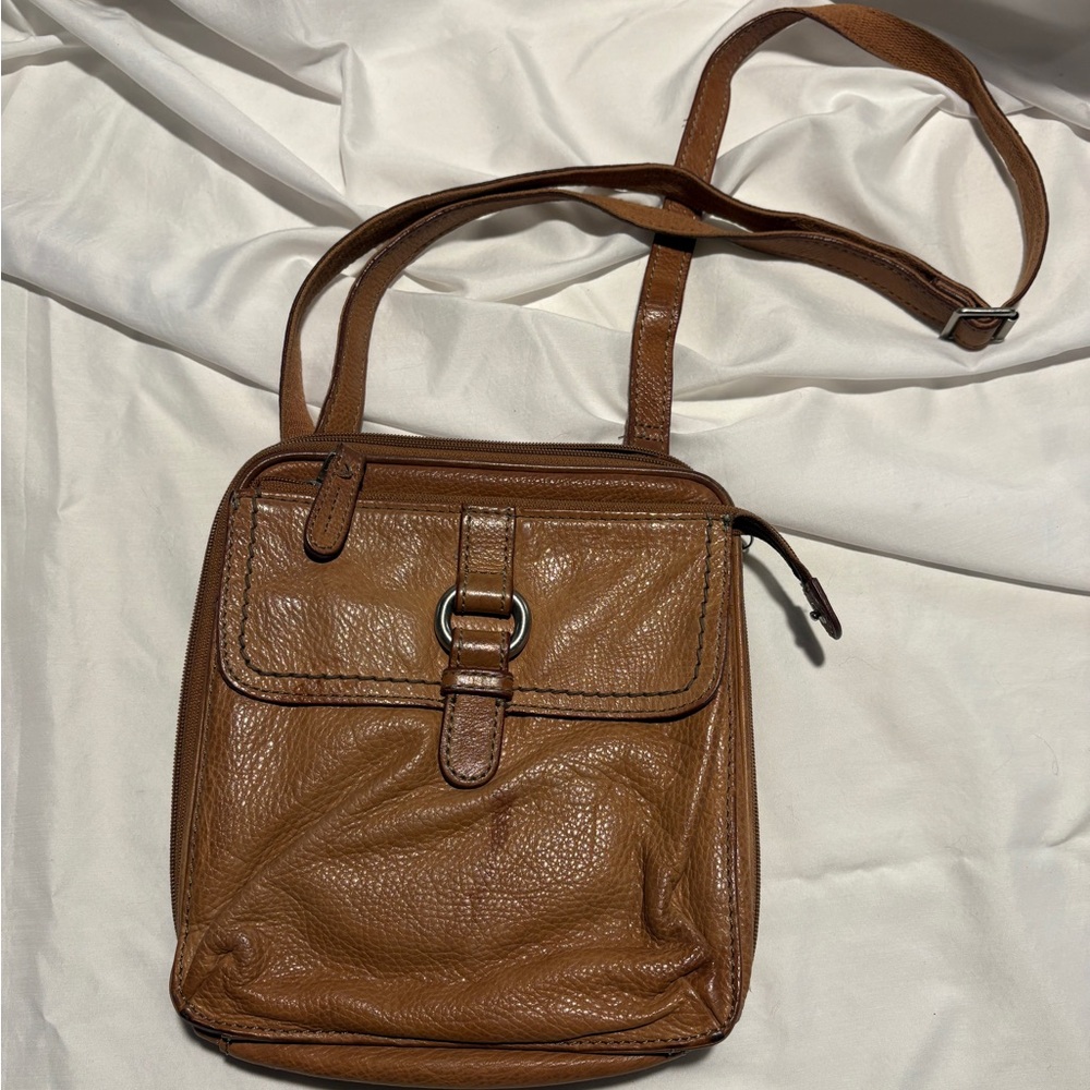 Vintage Fossil Brown Leather Crossbody purse